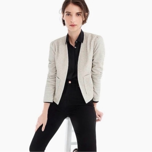 J.Crew 365 Boucle Cream Open Front Blazer, Size Large - Picture 11 of 11